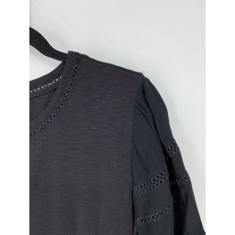 Maurice Top Women's Size Large Lightweight T-Shirt Short Sleeve Solid Black - Picture 2 of 5